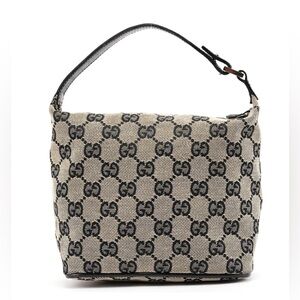 Gucci Monogram Beige and Black Shoulder Bag